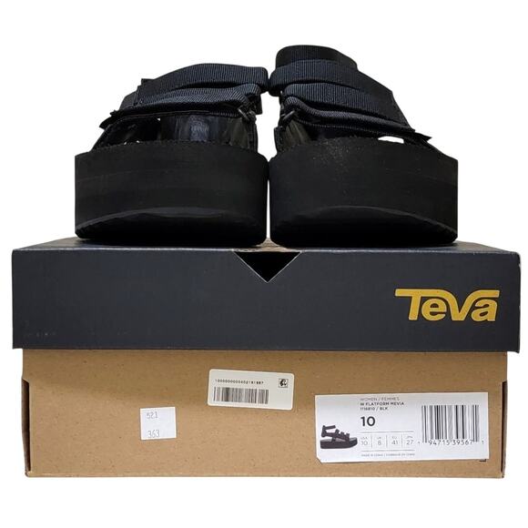 Teva Women Flatform Mevia Platform Gladiator Sandals Size US 10 Black - Picture 6 of 6
